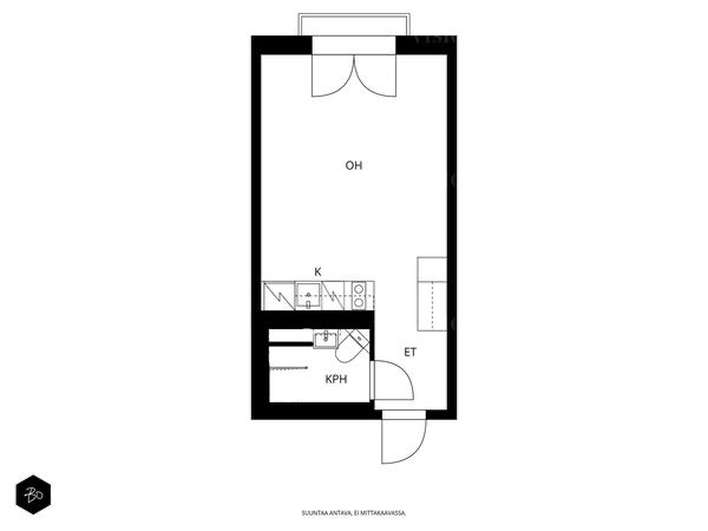 Kerrostalo, 1h, kt, ranskal .parveke (Yj:n mukainen), 29 m², Myllymäki - Widok 2