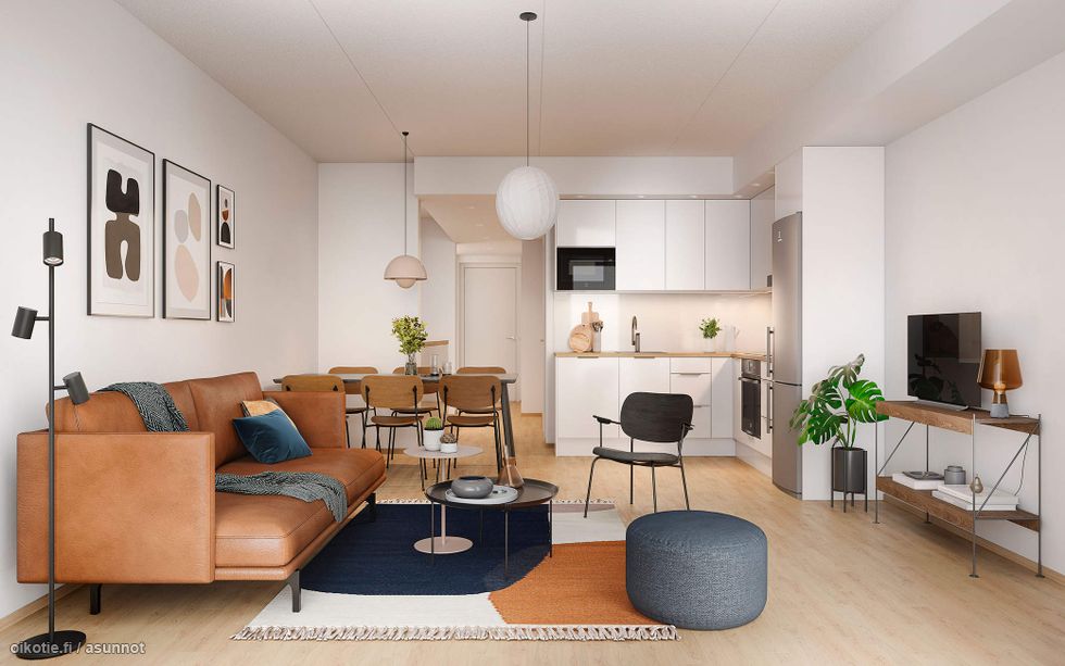 Visualisointikuva Renatan asunnosta B 25 ja B 27, 4h+kt+s+varasto