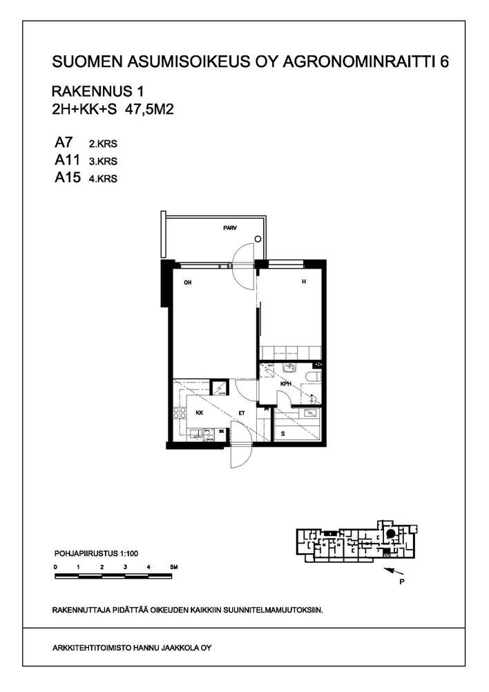 Kerrostalo, 2H+KK+S, 47,5 m², Viikki - Näkymä 2
