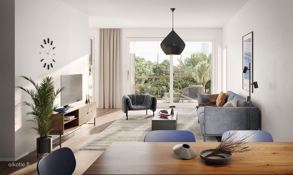 Visualisointikuva kodista C 12 1. krs (4h+k+s, 92 m²)
