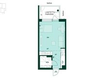 Kodin pohjapiirros (1h+kt, 29,5 m²)
