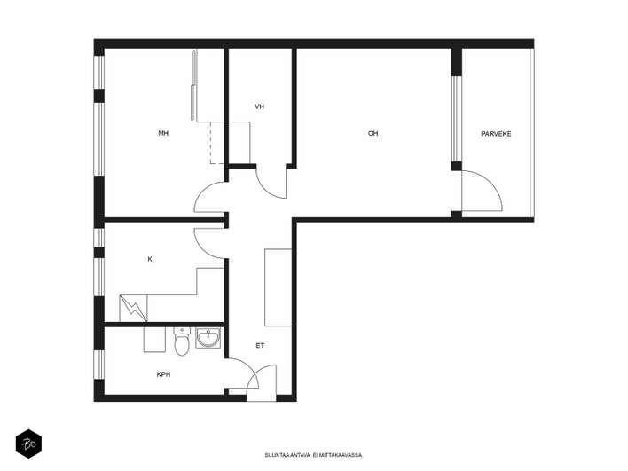 Kerrostalo, 2h+k, 60 m², Haaga – pohled 2