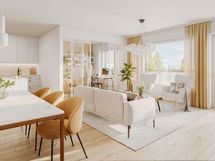 Viitteellinen kuva 89 m2 asunnosta.