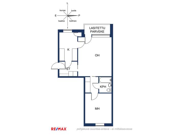 Kerrostalo, 2h, k, kph/wc, et, lasitettu parveke, 52 m², Pohjois-Haaga – pohled 2