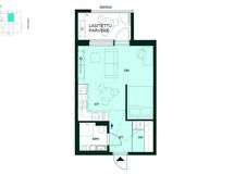 Kodin pohjapiirros (1h+kt+alk., 35 m²)