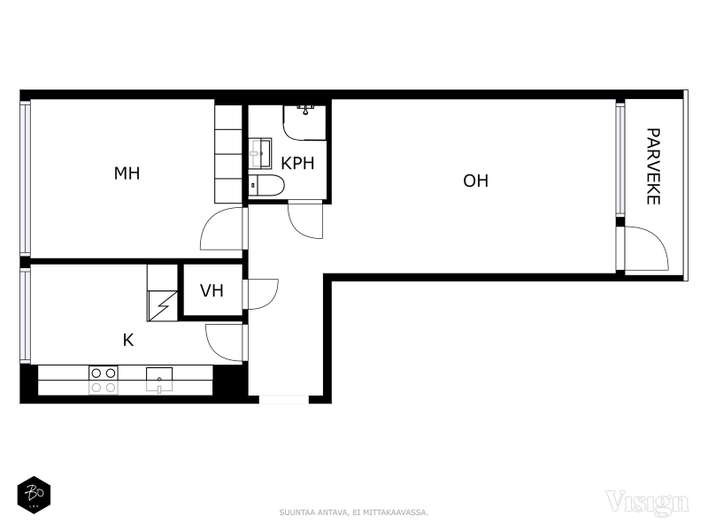 Kerrostalo, 2h+k+parveke , 53,5 m², Haukilahti - Näkymä 3