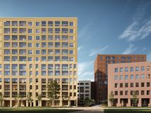 Visualisointikuvassa taiteilijan näkemys Valurinpuiston julkisivusta.