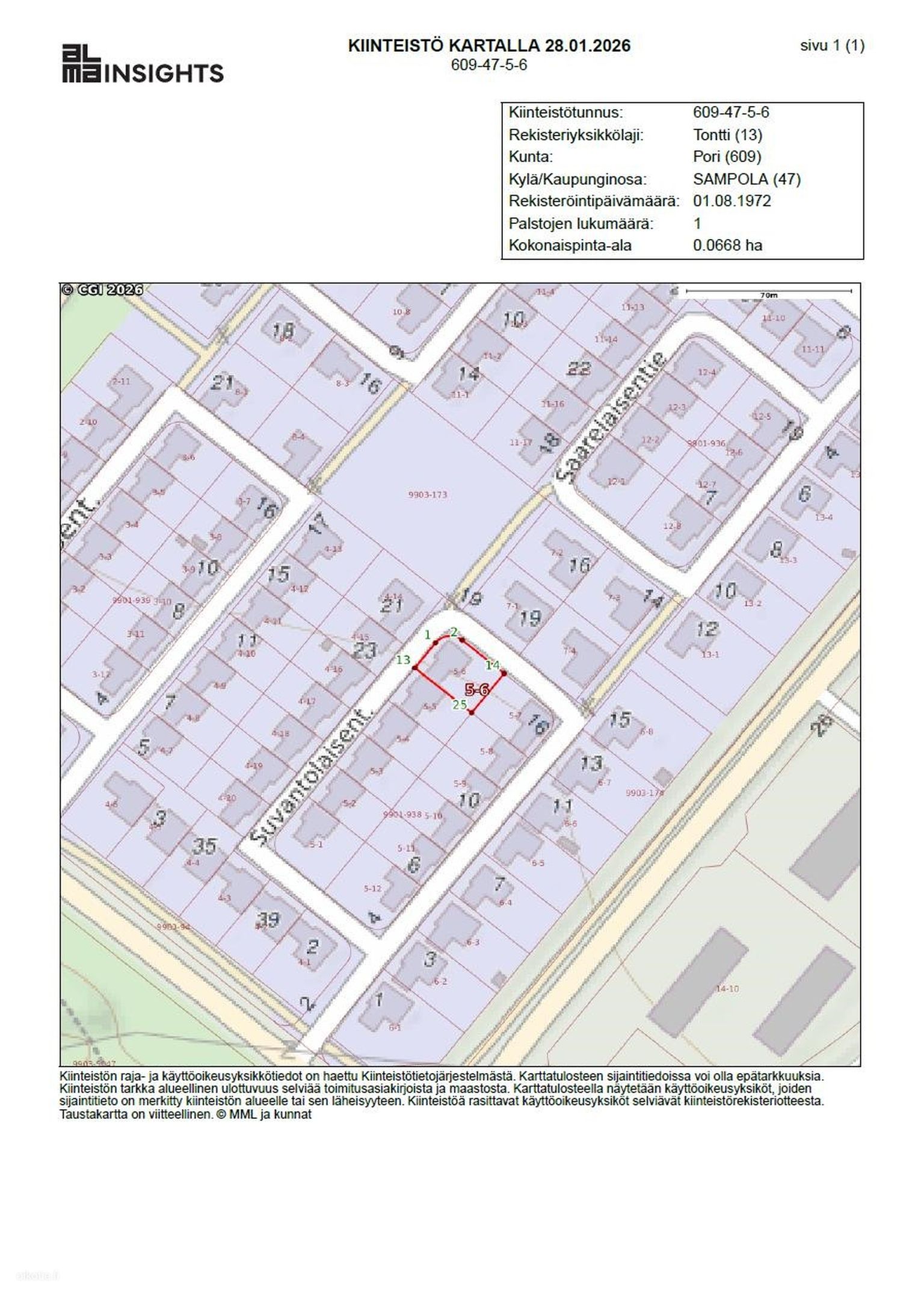 668 m² Suvantolaisentie 16, 28370 Pori Muu tontti myynnissä - Oikotie ...