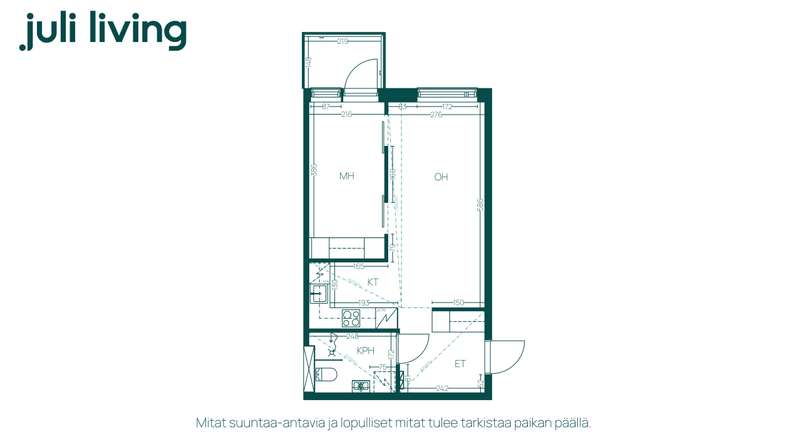 Kerrostalo, 2h+kt+p, 41,5 m², Pukkila - View 3