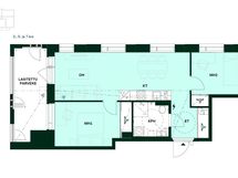 Kodin pohjapiirros (3h+kt, 55,5 m²)