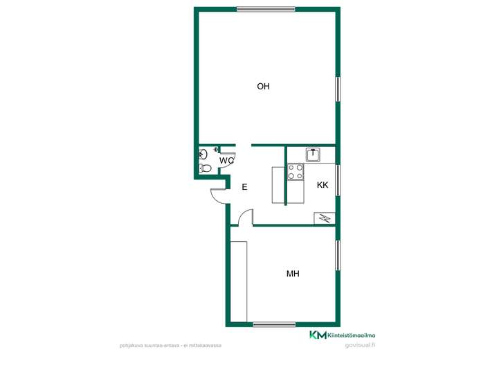Kerrostalo, 2h,kk, wc, 50 m², Myllymäki - Widok 2