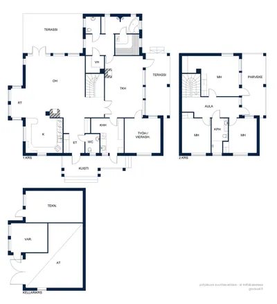 Omakotitalo, 5h, k, ph, s, kph, khh, 2 x wc, takkah, vh, + autotalli, varasto, tekninen tila, 210/273 m², Kalajärvi - Näkymä 2