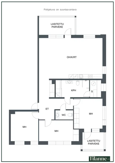 Kerrostalo, 3mh, oh, avok., wc, ph, s, 2x parveke, 117,5 m², Keskusta - View 3