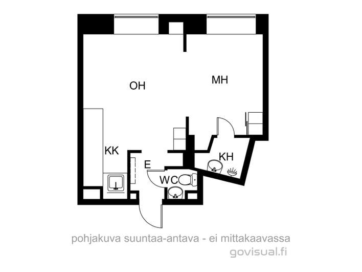 Kerrostalo, 2h, avokeittiö, 38 m², Töölö - Näkymä 2