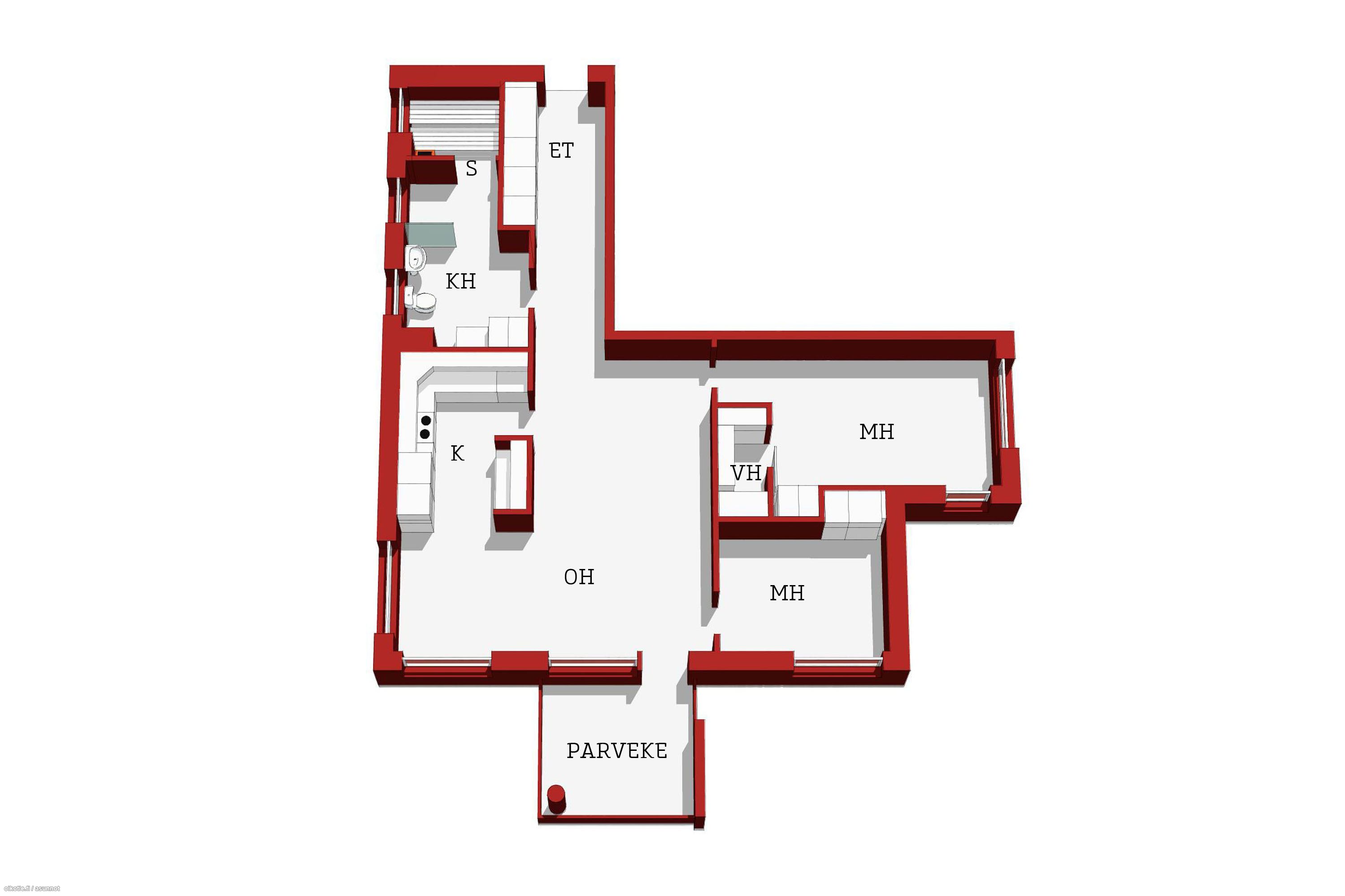 79 m² Kohmankaari 30 A, 33310 Tampere 3h, k, sauna ja parveke – Oikotie  17175652 – SKVL