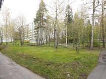 Taloyhtiön vehreää takapihaa