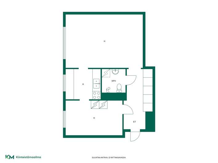 Kerrostalo, 2h, kk, kph, 41,5 m², Meilahti - Näkymä 2