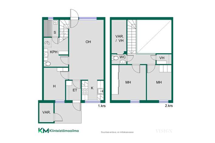 Rivitalo, 4h, k, kph/khh, s, erill. wc, 2xvh, ulkovarasto, 75,5 m², Laaksolahti – pohled 2