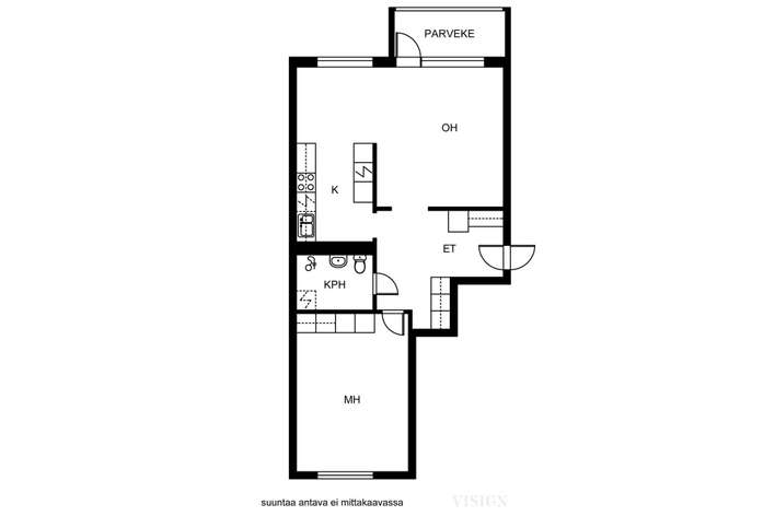 Kerrostalo, 2h+k, 64 m², Kasarmi – pohled 2