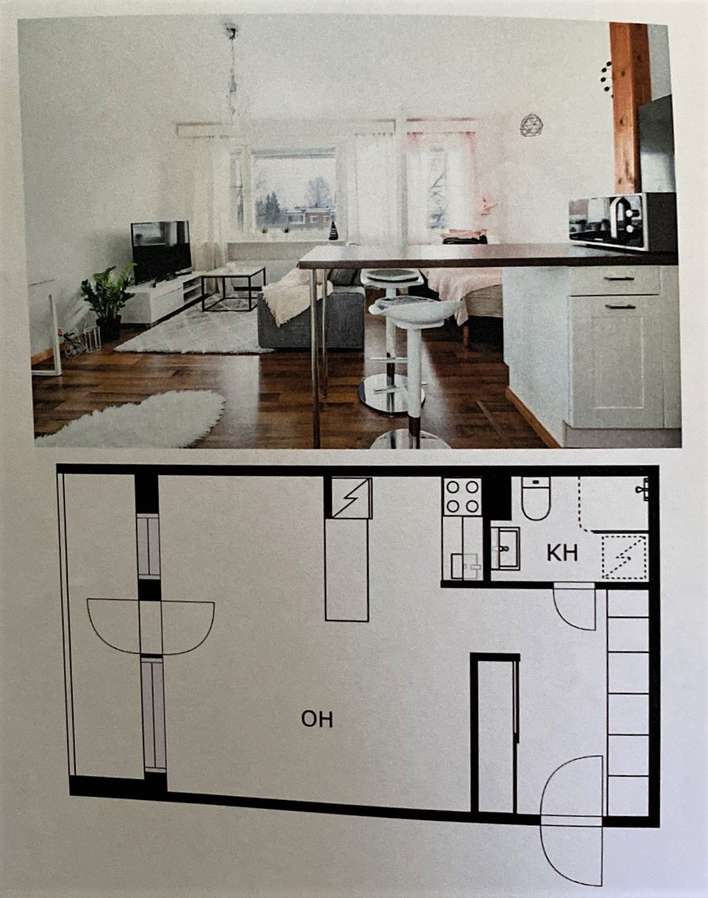 Kerrostalo, 1h + k + parveke/terassi, 35 m², Männistö, Kuopio