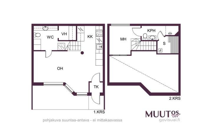 Rivitalo, 2h, kk, s, p, 45,5 m², Villilä - Näkymä 2