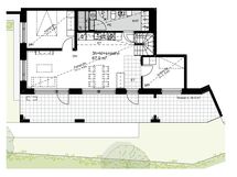 Asunnolla suuri terassi etelään ja oma piha