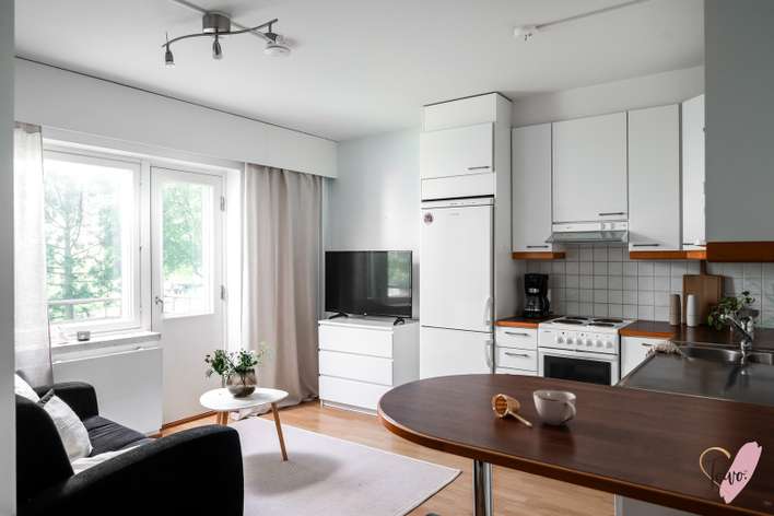 Kerrostalo, 1h,tupakeittiö, 32,5 m², Intiö – pohled 3