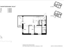 Asunto A20, 3-4h+kt+s/vh, 74,5 m2, pohjakuva