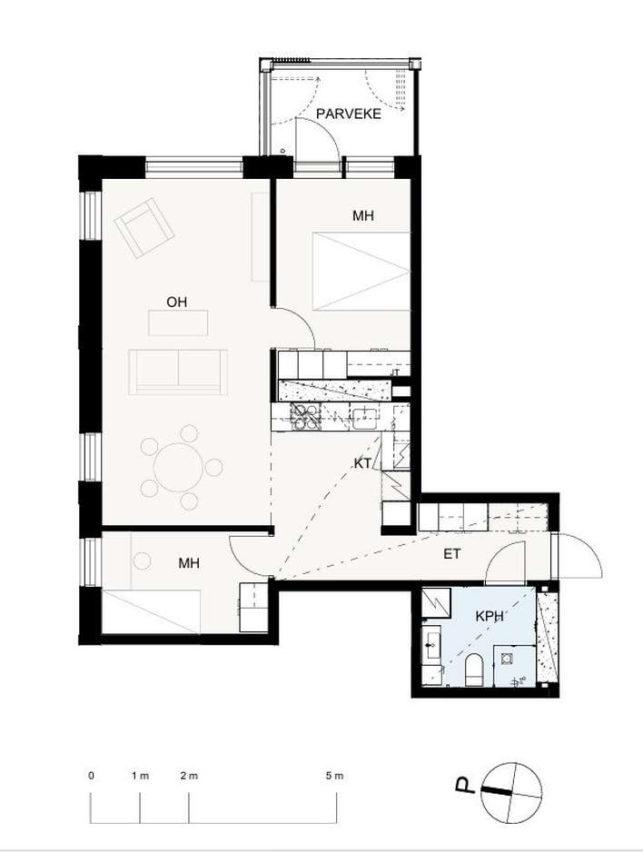 Kerrostalo, 4h+kt+s+lasitettu parveke, 72,5 m², Olari – pohled 2
