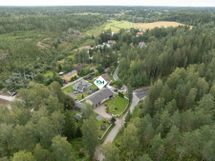 Kiinteistö ja sen ympäristöä ilmasta (vehreään aikaan)