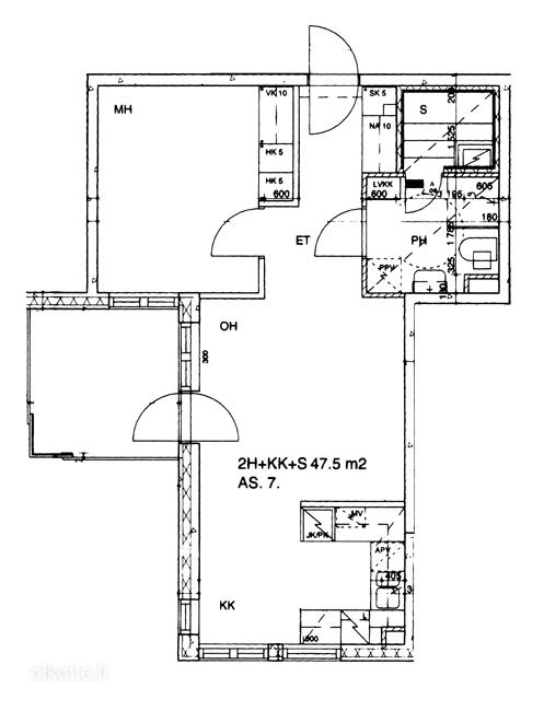 Kerrostalo, 2H+KK+S, 47,5 m², Viikki - View 2
