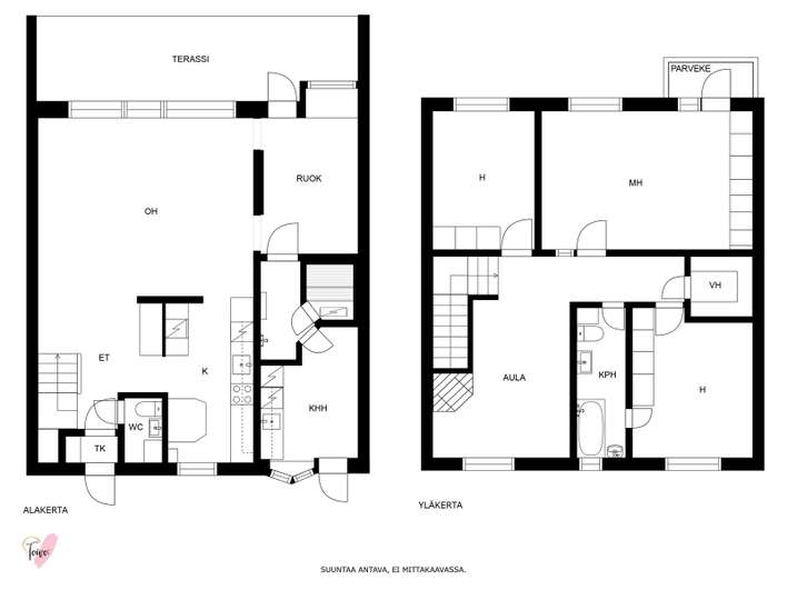 Rivitalo, 5 h, k, khh, aula, wc, kh, ph, sauna, 137 m², Kuusiluoto - View 2