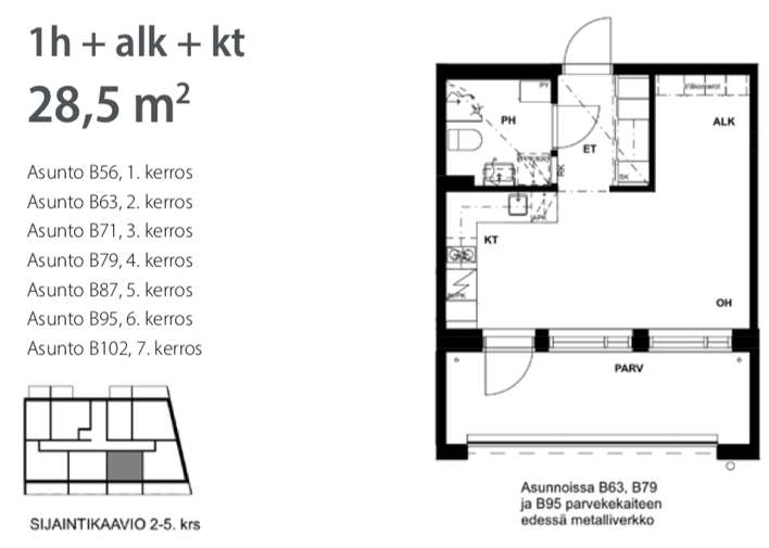 Kerrostalo, 1h + k + parveke/terassi, 27 m², Hatanpää - Näkymä 2