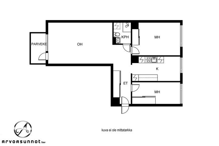 Kerrostalo, 3h+k+parveke, 68,5 m², Linjat - View 4