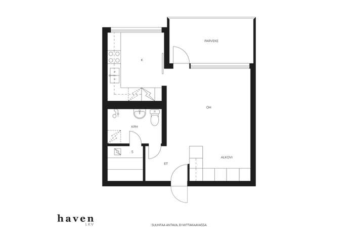 Kerrostalo, 1h, k, kph/s, las.p, 34,5 m², Keskusta – pohled 2