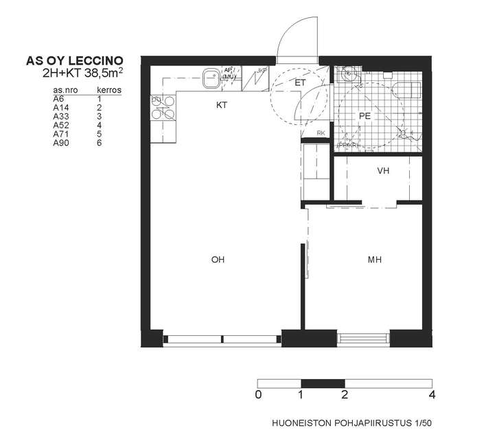 Kerrostalo, 2h+ kt+ kph+ vh+ ranskalainen parveke, 39,5 m², Lentävänniemi - Näkymä 2
