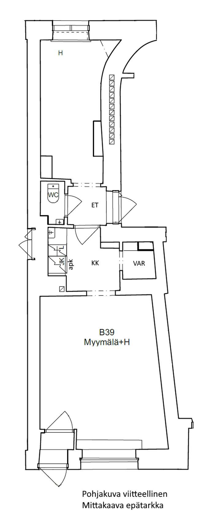 Liiketila, 36 m², Ullanlinna - Näkymä 2