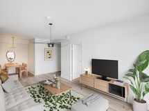 digistailattu havainnekuva olohuoneesta