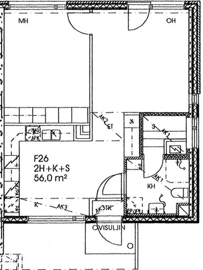 Muu, 2h+k+s, 56 m², Suna - Näkymä 2
