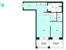 Kodin pohjapiirros (2h+kt+s, 51,5 m²)