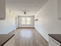 Tilavasta olohuoneesta on käynti parvekkeelle.