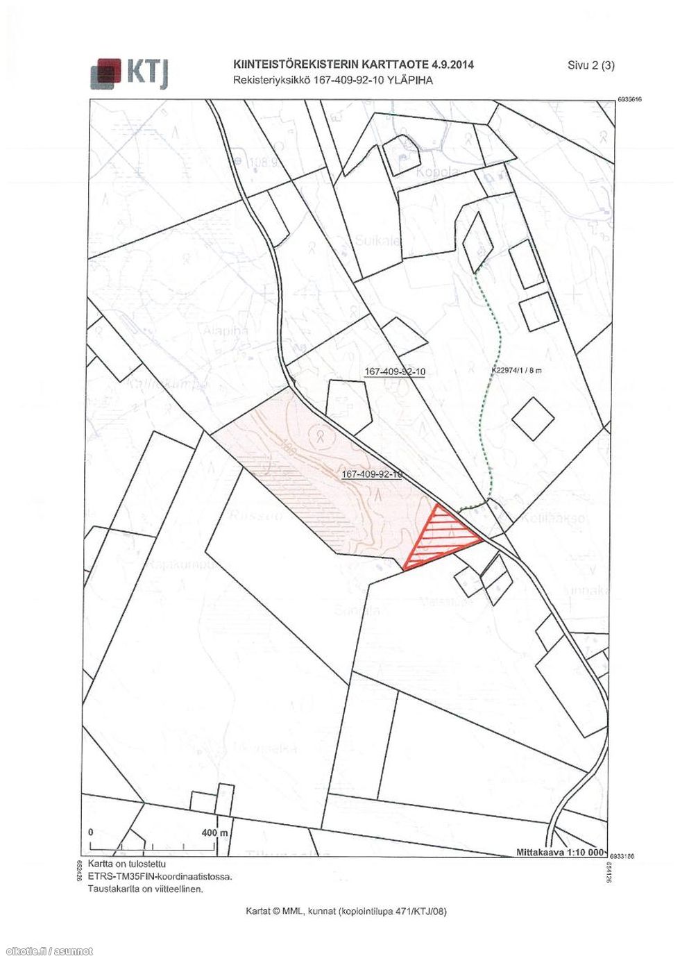 oikotie kartta 1,00 ha Rasikummuntie 499, 82220 Joensuu myynnissä   Oikotie 8636981 oikotie kartta
