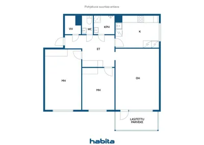 Kerrostalo, 3h, k, kph, wc, vh, las. p, 74 m², Hannunniittu - Näkymä 2