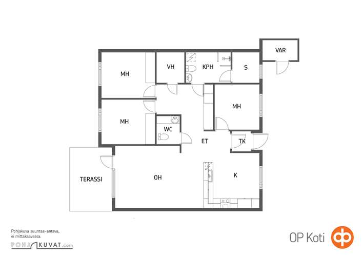 Rivitalo, 4h+k+sauna, 96 m², Rauhalinna - Ansicht 2