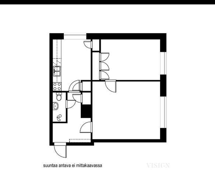 Kerrostalo, 2h + k, 46,5 m², Keskusta - Näkymä 2