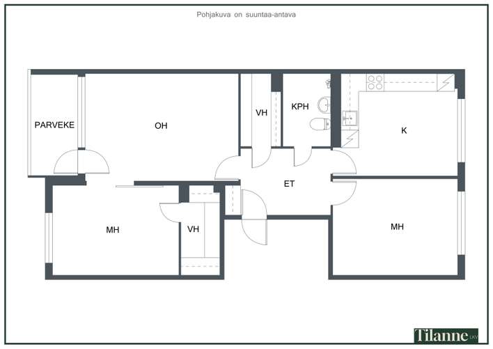 Kerrostalo, 3h, k, p, 76,5 m², Herralahti - Näkymä 2