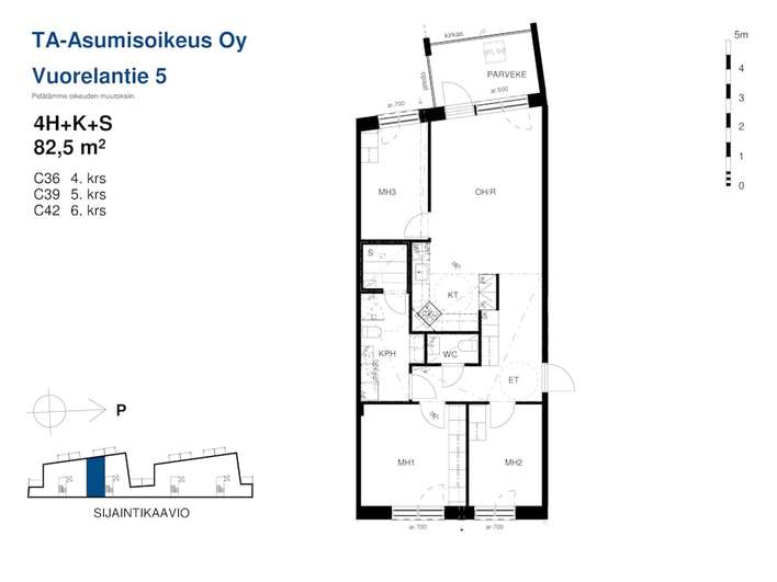 Kerrostalo, 4h+k+s, 82,5 m², Vuorela, Siilinjärvi