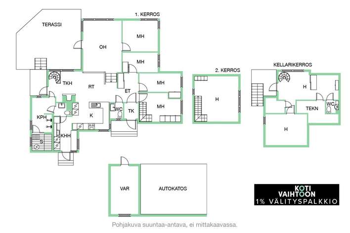 Omakotitalo, 5-7h, k, rt, khh, ph, s, 2wc, ak var., 124/183 m², Sopukka - Näkymä 2