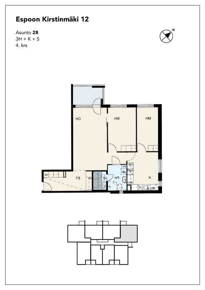 Kerrostalo, 3H+K+S, 78 m², Suvela - Näkymä 3