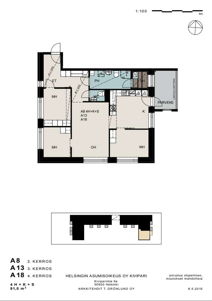 Kerrostalo, 4h + k + s + p, 91 m², Itä-Helsinki - Näkymä 3